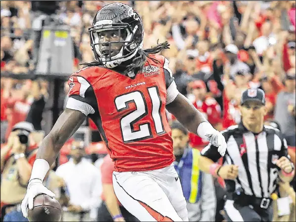  ?? CURTIS COMPTON / CCOMPTON@AJC.COM ?? All-Pro cornerback Desmond Trufant will return this week for minicamp after missing time from pectoral surgery.