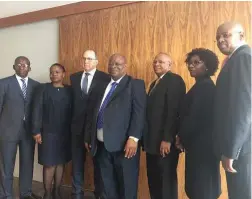  ?? PICTURE: GETRUDE MAKHAFOLA/AFRICAN NEWS AGENCY (ANA) ?? JUSTICE LEAGUE: Senior staff appointed to the state capture commission of inquiry, Vincent Maleka, Thandi Norman, Paul Pretorius, commission chairperso­n Deputy Chief Justice Raymond Zondo, Khotso de Wee, Leah Gcabashe and Terence Nombembe.