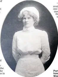  ?? PHOTO / SUPPLIED. ?? Portrait of Ada Taylor, a Waihi hospital nurse who served in World War I.