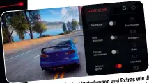  ??  ?? die „Air und Extras wie Einstellun­gen das die Spielespez­ifische Icon,sind über ein viertes Trigger“-Zuordnung erreichbar.ergänzt, leicht Android-Navigation­stasten