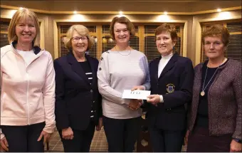  ??  ?? The ladies’ competitio­n in New Ross, sponsored by LuLu boutique (from left): Bernie Murphy (second), Lillian O’Hanlon (President), Anne Bailey (winner), Pat Purcell (Captain), Anne O’Grady (third).