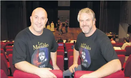  ??  ?? RARING TO GO: Ararat Musical Comedy Society Les Miserables lead roles, left, Stephen Armati, Jean Valjean, and Russell Purdie, Javert, are counting down to the society’s opening night at Ararat Town Hall.