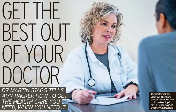  ?? ?? The doctor will see you now: There are several things you can do to make a trip to the GP surgery go as smoothly as possible