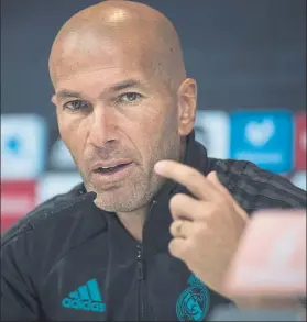  ?? FOTO: EFE ?? Zidane, resignado Las bajas del equipo no le impiden ser optimista