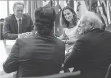  ?? CHRIS YOUNG/THE CANADIAN PRESS ?? From left, Canada’s chief NAFTA negotiator Steve Verheul, Foreign Affairs Minister Chrystia Freeland, Unifor president Jerry Dias and UAW boss Dennis Williams meet on Friday.