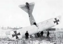  ??  ?? ■ Rumpler C.I , crashed by Quandt during training at Pargnyress­on in December 1916. (AS)