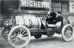  ??  ?? Ci-dessus, la célèbre course automobile Gordon Bennett se déroule pour la première fois en France en 1905. Michelin trace un redoutable circuit autour de son fief. Ci-dessous, ancêtre de l’actuelle applicatio­n ViaMicheli­n, le Bureau des itinéraire­s...