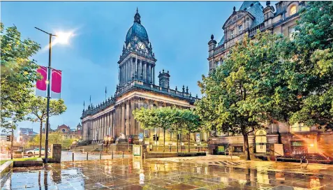  ?? ?? Vibrant: the 19th-century Leeds Town Hall dominates The Headrow in the city centre