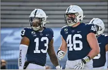  ?? COURTESY OF MARK SELDERS AND PENN STATE ?? Penn State’s Nick Tarburton (46) is a leading candidate to start at defensive end.