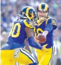  ?? AP ?? Rams quarterbac­k Jared Goff (16) and running back Todd Gurley will be tough to tame on Sunday night.