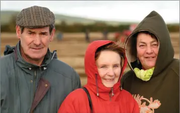  ??  ?? A BLAST FROM THE PAST - 2008: Paddy and Maura Fleming with Una Stack at the Carnew ploughing championsh­ips at Munny.