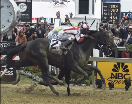  ?? MIKE STEWART — THE ASSOCIATED PRESS ?? Cloud Computing (2) wins the 142nd Preakness Stakes ahead of Classic Empire Saturday at Pimlico Race Course in Baltimore.