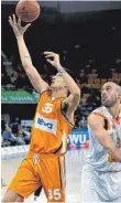  ?? FOTO: HORST HÖRGER ?? Bester Ulmer: Derek Willis glückte ein Double-Double.