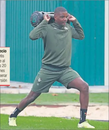  ??  ?? William Carvalho, en uno de sus entrenamie­ntos con el Betis durante esta misma temporada.