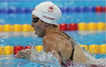  ?? LEE JIN-MAN/THE ASSOCIATED PRESS ?? Sydney Pickrem reached the final of the 200-metre individual medley, one of many bright spots for Canada.