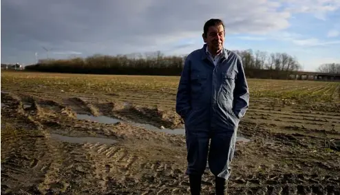  ?? ?? Bart Dochy stands in front of one of the fields at his family farm in Ledegem, Belgium.