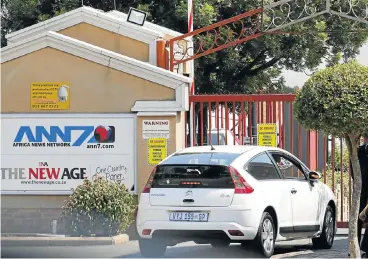  ?? /Reuters/Siphiwe Sibeko ?? Making the news: An entrance to the offices of ANN7 Television and The New Age newspaper, in Midrand. Multichoic­e is under pressure to drop the Gupta-aligned station from its bouquet over its biased contents.