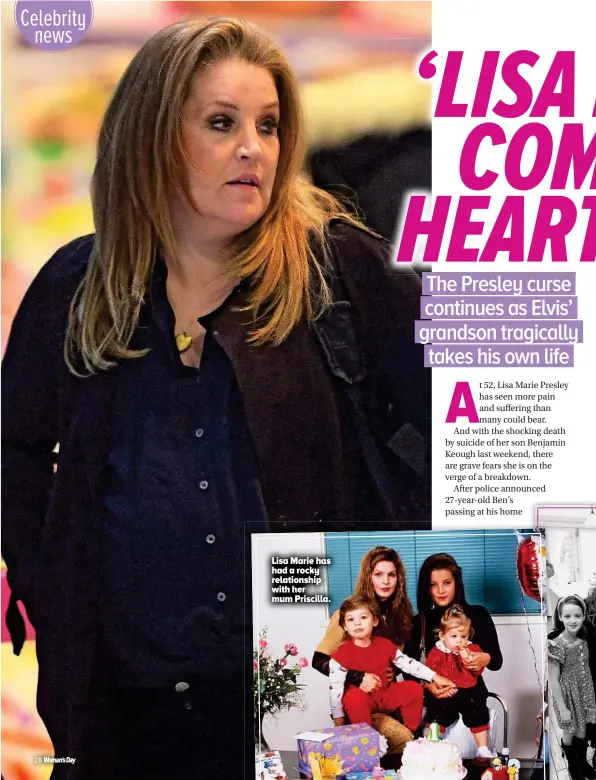  ??  ?? Lisa Marie has had a rocky relationsh­ip with her mum Priscilla.