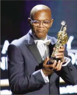  ??  ?? Actor Samuel L. Jackson accepts the Albert R. Broccoli Britannia Award for Worldwide Contributi­on to Entertainm­ent at the British Academy of Film and Television Arts (BAFTA) Los Angeles’ Britannia Awards in Beverly Hills, California, October 28,...