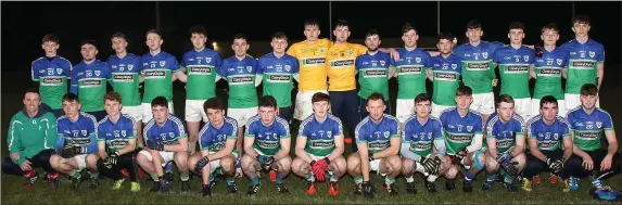  ??  ?? The Glynn-Barntown squad before their defeat to keen rivals and one-time under-age partners St. Martin’s.