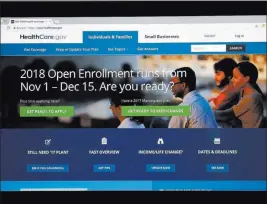  ?? Alex Brandon ?? The Associated Press The government says more than 600,000 people signed up for Affordable Care Act coverage in the first week of open enrollment, which ends Dec. 15.