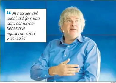  ?? MARCO ?? El directivo belga-español Didier Lagae, en una intervenci­ón.