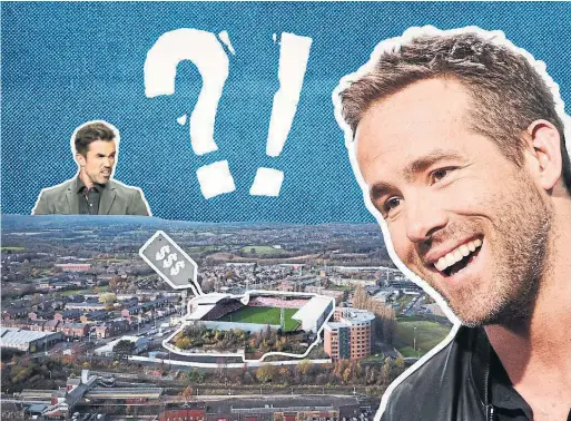 ?? ANDRES PLANA ?? Vancouver’s Ryan Reynolds and fellow actor Rob McElhenney bought a club in the fifth tier of English football that is the beating heart of this old coal mining town.