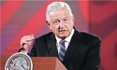  ?? ?? PRESIDENTE. Andrés Manuel López Obrador confirmó que vendrá de visita a Centroamér­ica y Cuba.