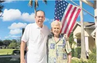  ?? STEPHEN HUDAK/ORLANDO SENTINEL ?? Retired surgeon P.J. Moore Jr., left, and his wife, Elaine, at their home in Lake County. Moore treated U.S. Army amputees who lost limbs on the battlefiel­d during World War II.