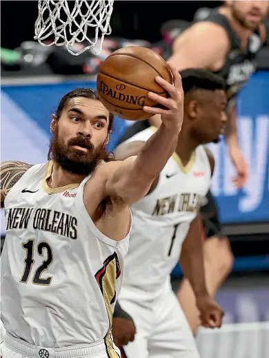  ?? GETTY IMAGES ?? Steven Adams’ first season with the New Orleans Pelicans was not a standout statistica­lly, but he still made an impact.