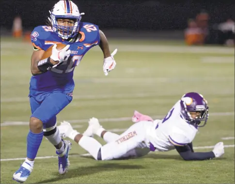  ?? H John Voorhees III / Hearst Connecticu­t Media ?? Danbury’s Artez Taft in action against Westhill in October.