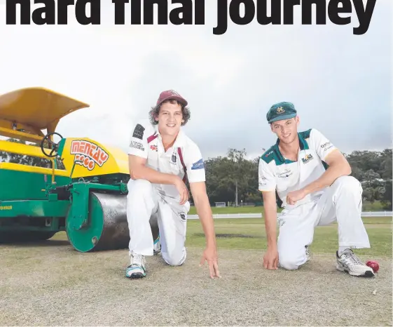  ?? Picture: RICHARD GOSLING ?? Fast bowlers TJ Miller (Burleigh, left) and Ryan Maloney (Helensvale Pacific Pines) are the longest-serving first grade players at their sides.