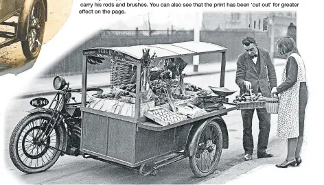  ?? ?? Truly a picture of times long gone by, this delightful greengroce­r’s outfit that belonged to Bebe Bunting of Winchmore Hill and first took to the road in 1931, delivered fresh fruit and vegetables straight to customers’ doors. Note the small counter and on-board scales. The top left shows a portion of the photo missing – perhaps because of a broken-off fold.