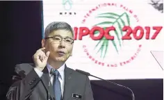  ??  ?? Mah delivers his speech during the PIPOC at Kuala Lumpur Convention Centre yesterday. — Bernama photo