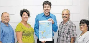  ?? SUBMITTED PHOTO ?? A few of the participan­ts from the upcoming explorator­y mission to the Magdalen Islands recently gathered in preparatio­n for their Sept. 19-21 trip. They are, from left, Gilles Arsenault from RDÉE Prince Edward Island, Debbie Montgomery from P.E.I....