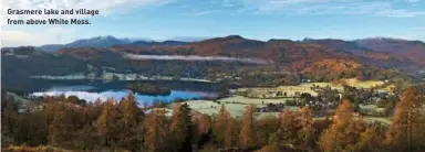  ?? ?? Grasmere lake and village from above White Moss.