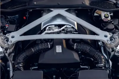  ??  ?? THE 2018 ASTON MARTIN DB11’S V8 ENGINE