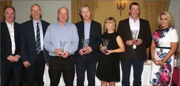  ??  ?? From left: Derek Kent (County Chairman), Thos. Ryan (committee), Martin Fanning (St. Fintan’s), Rory Dwyer (St. John’s Volunteers), Méabh Cooney (Glynn-Barntown), Tomás Codd (St. Martin’s), Ursula Jacob (special guest).