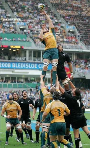  ??  ?? The Bledisloe Cup twice went to Hong Kong to sell all that was good about the rivalry. BRAND EXPOSURE