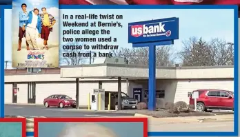  ?? ?? In a real-life twist on Weekend at Bernie’s, police allege the two women used a corpse to withdraw cash from a bank