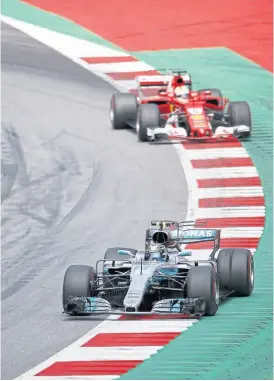  ?? Erwin scHeriau / aFP ?? siempre adelante: Bottas le enseñó el camino a Vettel