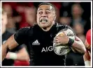  ?? PHOTOSPORT/STUFF/GETTY ?? All Blacks loose forward Pita Gus Sowakula, main picture, scores against Ireland in July. Ngani Laumape, above, and clockwise from right, Isa Nacewa, Ben Tameifuna, Malakai Fekitoa and Sosene Anesi should be allowed to switch to island nations.