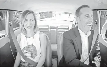  ?? CRACKLE ?? Television and film stars Kristen Wiig and Jerry Seinfeld record an episode of Comedians in Cars Getting Coffee, which will move from Crackle to Netflix later this year.