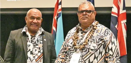  ?? Photo: Ministry of Agricultur­e and Waterways ?? Minister for Fisheries and Forestry, Hon. Kalaveti Ravu and Minister for Agricultur­e and Waterways, Hon. Vatimi Rayalu, after the meeting in Denarau, Nadi on March 10, 2023.