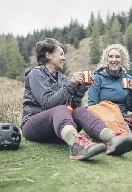  ?? ?? Alex Feechan, centre, says she started Findra partly ‘with the hope of creating a space for women with busy lives to have the chance to embrace the outdoors’