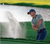  ?? John Raoux / Associated Press ?? Billy Horschel hits a shot from a sand trap at the 17th Saturday at the Arnold Palmer Invitation­al.