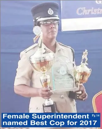  ??  ?? Pg 14 Overall best cop Superinten­dent Charmaine Stuart at the conclusion of the award ceremony