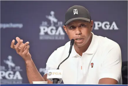  ?? JOHN DAVID MERCER/USA TODAY SPORTS ?? “We’re all very sad that Nick passed away,” Tiger Woods said Tuesday of Nicholas Immesberge­r. “It was a terrible night, a terrible ending, and just — we feel bad for him and his entire family.”