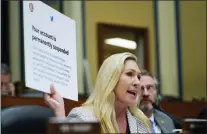  ?? CAROLYN KASTER — THE ASSOCIATED PRESS ?? Rep. Marjorie Taylor Greene, R-Ga., during the House Committee on Oversight and Accountabi­lity hearing Wednesday on Capitol Hill.