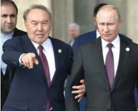  ?? © ap ?? Kazaks president Nazarbayev (l) en de Russische president Poetin.